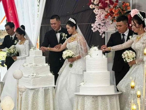 Chuyện lạ ở Lâm Đồng: 3 chị em ruột cưới cùng 1 ngày, tất cả cùng đến hôn trường tiệc cưới