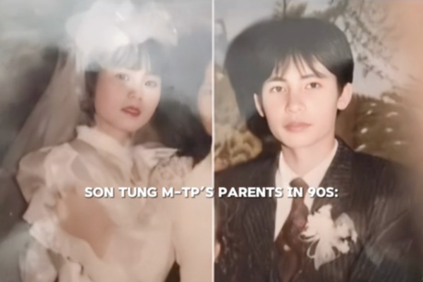 Ảnh cưới bố mẹ Sơn Tùng 30 năm trước hot lại, Hải Tú bỗng được gọi tên