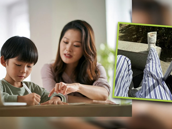 Mẹ tức giận sút chân thẳng vào tường đến gãy cả ngón khi kèm con học
