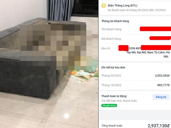 Vụ cô gái chết 'khô' ở chung cư Hà Nội: Chủ căn hộ nợ tiền điện, nước từ tháng 9/2022