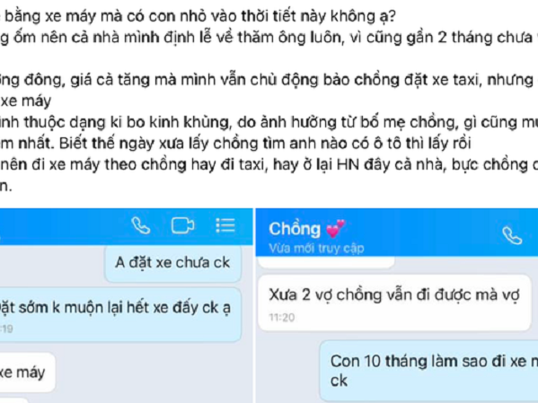 Nắng nóng đỉnh điểm, vợ muốn đưa con về quê xa 100km bằng taxi nhưng chồng phản đối, nhất quyết đòi đi xe máy
