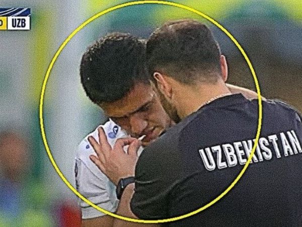Tiền đạo U23 Uzbekistan hít chất lạ trong trận thắng Indonesia