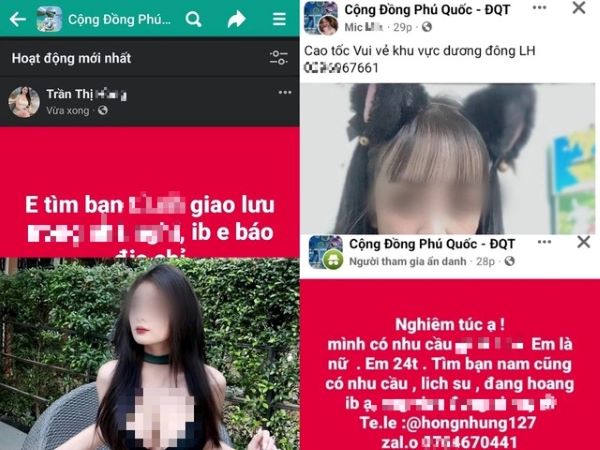 Rao bán dâm tràn lan trên các fanpage cộng đồng Phú Quốc