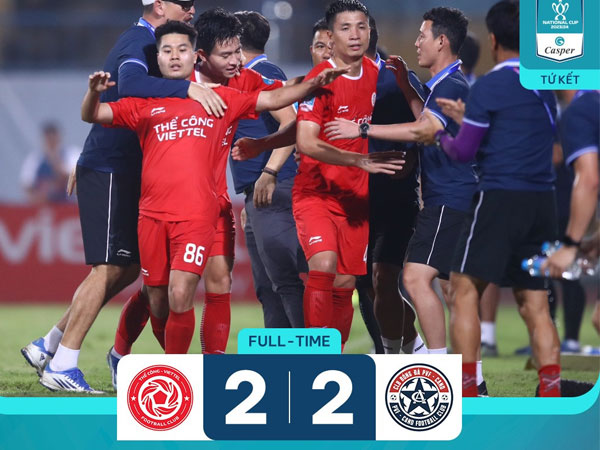 Thể Công Viettel thắng luân lưu, đấu Hà Nội FC ở bán kết Cúp QG
