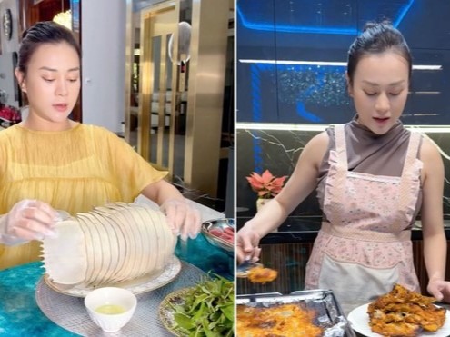 Một loạt món ăn 'nhà giàu' mẹ bỉm Phương Oanh làm trong lúc mang bầu: Toàn đồ xa xỉ và đắt đỏ, ăn chè cũng phải rắc vàng mới chịu
