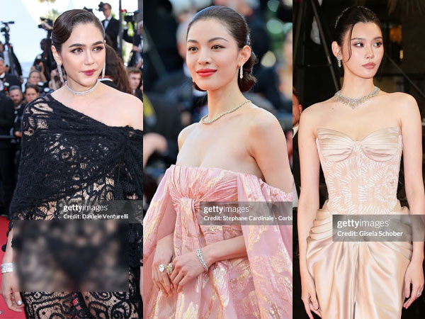 Thảm đỏ Cannes ngày 3: Chompoo Araya lộ cả nội y, con dâu trùm sòng bạc khoe body siêu mẫu 'chặt chém' Chung Sở Hi - Trương Thiên Ái