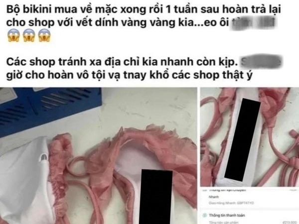 Vụ hoàn bikini đã mặc sau 1 tuần với vệt ố vàng hot nhất MXH: Nữ chính xin lỗi, chủ shop được sàn TMĐT hỗ trợ