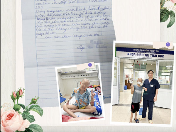 Bức thư tay xúc động bé trai 12 tuổi trở về từ 'cửa tử' sau gần 100 ngày điều trị bệnh thuỷ đậu