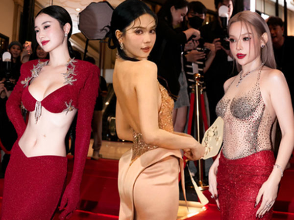 Dàn mỹ nhân hở bạo ác liệt tại show của NTK Đỗ Long, Ngọc Trinh xuất hiện kín đáo né thảm đỏ