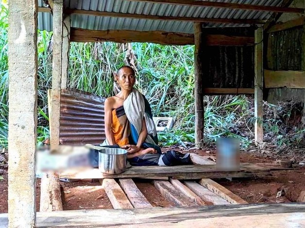Hình ảnh về căn chòi nơi ông Thích Minh Tuệ ẩn tu