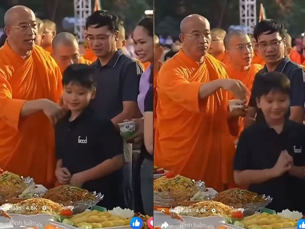 Trụ trì chùa Ba Vàng lên tiếng về clip 'chỉ phát hộp chè cho người cúng dường, không phát cho trẻ em'