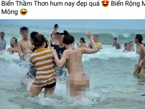 Thông tin mới liên quan tới bức ảnh chụp cô gái khỏa thân ở biển Sầm Sơn