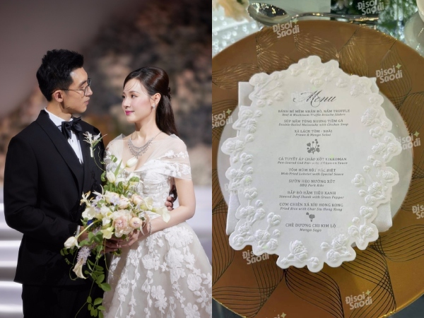 Menu tiệc cưới của 'phú bà' Midu và 'tổng tài' Minh Đạt được hé lộ: Toàn nguyên liệu nhà giàu, có thứ được ví như kim cương
