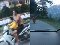 'Rợn tóc gáy' với cảnh bố để con gái lái xe máy 'đổ đèo' ở Sa Pa