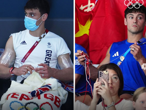 'Chiến thần đan len' trở lại Olympic: Nam thần nhảy cầu lại gây sốt vì khoảnh khắc tịnh tâm đan lát giữa biển người ồn ào
