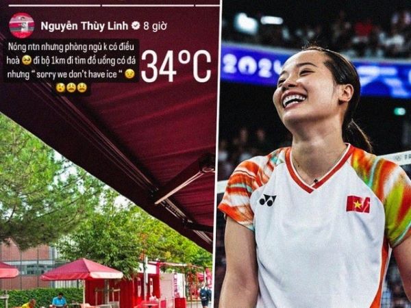 Hotgirl cầu lông Nguyễn Thùy Linh 'kêu trời' vì nóng nhưng không có điều hòa ở Olympic ngay trước giờ thi đấu