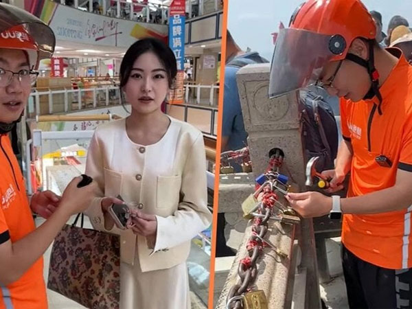 Hận bạn trai cũ, cô gái bỏ tiền triệu thuê chàng shipper chạy xe 4 tiếng rồi ngồi cáp treo lên núi, giúp cô phá ổ khóa tình yêu