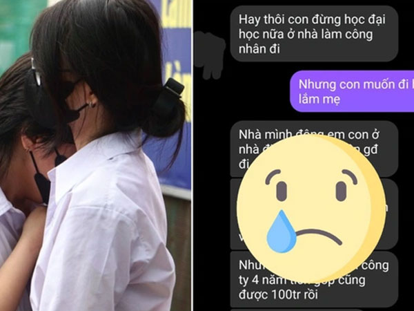 Đoạn tin nhắn của 2 mẹ con khiến gần hàng nghìn người rơi lệ, đôi khi giấc mơ đại học của con lại là gánh nặng của cha mẹ