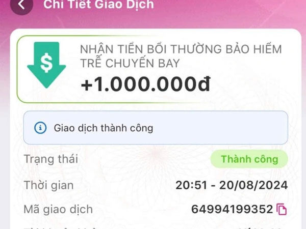 Hành khách bất ngờ khi được nhận 1 triệu đồng khi chuyến bay trễ 4 giờ