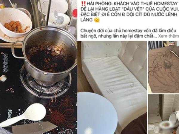 Chủ homestay ở Hải Phòng choáng váng trước 'bãi chiến trường' khách thuê để lại