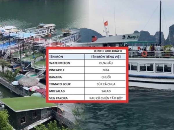 Tiết lộ thực đơn toàn rau củ quả của đoàn khách Ấn Độ trên du thuyền giữa Vịnh Hạ Long