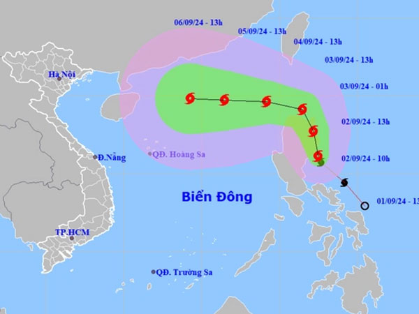 Bão Yagi khả năng mạnh lên giật cấp 15, có ảnh hưởng tới đất liền nước ta?