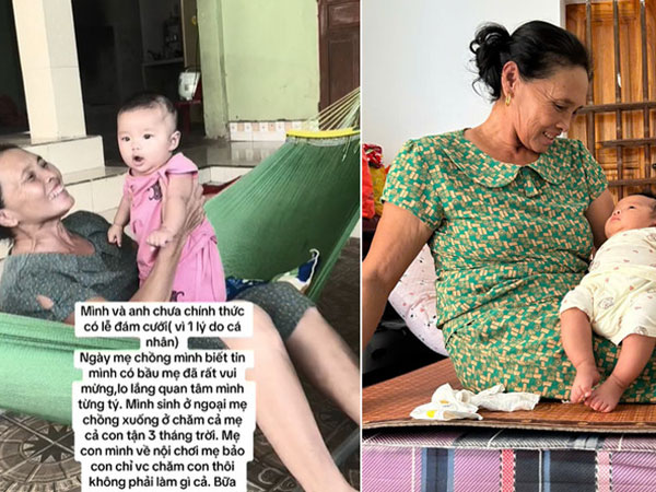 Con dâu về nhà ngoại ở cữ, mẹ chồng xách quần áo đi theo 3 tháng liền