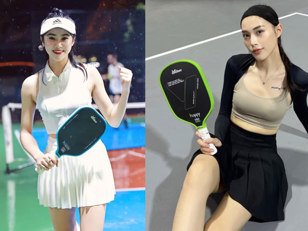 Mỹ nhân 'nóng cùng World Cup' đọ sắc với hoa khôi bóng chuyền ở sân Pickleball: Visual phát sáng, đẹp gì mà đẹp thế!