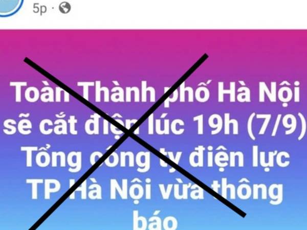 EVN bác tin cắt điện toàn TP Hà Nội