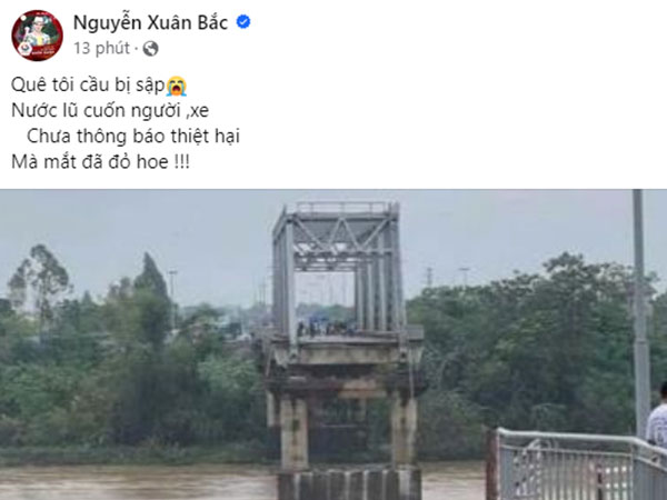NSND Xuân Bắc 'mắt đã đỏ hoe', diễn viên Bình An xót xa vì cảnh tượng sập cầu ở quê nhà