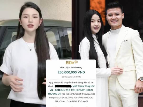 Vợ chồng Quang Hải - Chu Thanh Huyền bán ô tô ủng hộ bà con vùng bão lũ, nói 1 câu chứng minh vừa giàu vừa EQ cao
