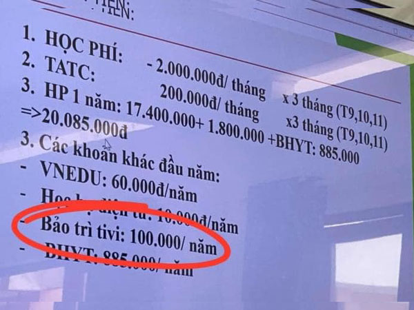 Trường học ở Đồng Nai thu tiền bảo trì tivi 100 nghìn đồng/học sinh: Hiệu trưởng nói trường mới đổi tivi