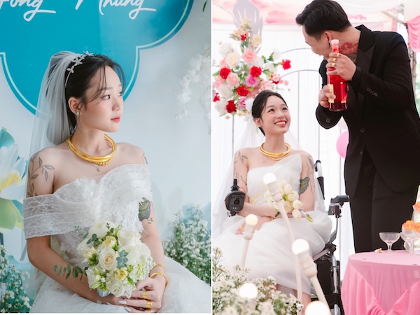 Cô gái Bình Phước ngồi xe lăn vào lễ đường, nhiều người rơi nước mắt