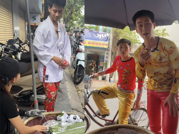 Ông chồng phụ vợ bán xôi viral cõi mạng vì outfit đi làm