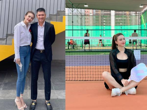 Phản ứng của dân mạng khi em gái Công Vinh mặc áo 2 dây, váy ngắn chơi pickleball