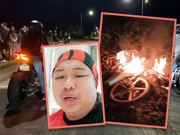 Bố đốt luôn xe máy vì con trai thường đua xe vào buổi đêm