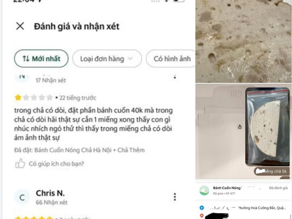 Nữ thực khách ở Đà Nẵng cắn miếng chả, kinh hãi phát hiện dòi bò lúc nhúc