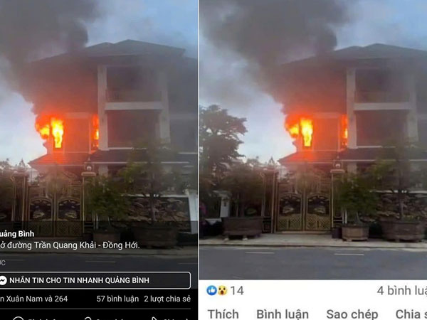 Sự thật về thông tin 'căn biệt thự của đại gia ở Quảng Bình bốc cháy'