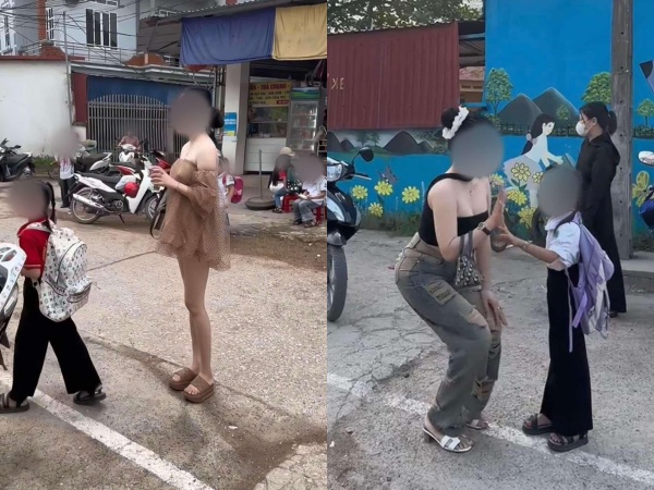 Cộng đồng mạng bức xúc trước trang phục hở hang, phản cảm khi đưa đón con đi học của một bà mẹ ở Thái Nguyên