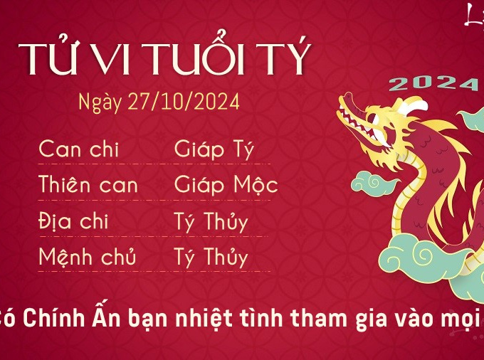Tử vi Chủ nhật ngày 27/10/2024 của 12 con giáp: Dần mâu thuẫn, Sửu rủng rỉnh