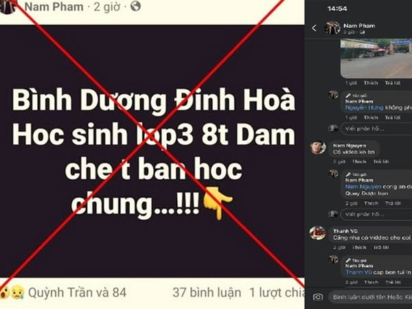 Bình Dương tìm người tung tin đồn học sinh lớp 3 giết người