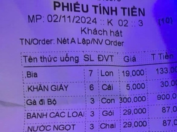 Phát hiện món lạ 'gà đi bộ' trong quán karaoke giá 300.000 đồng/con