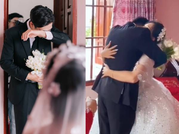 Chú rể Thái Bình khóc nức nở trong đám cưới, cả hôn trường xúc động