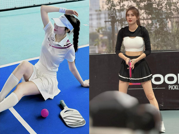 Hai 'em gái' hot nhất làng bóng đá chơi pickleball: Em gái Công Vinh sexy, quyến rũ, nhìn sang em gái Văn Toàn lại càng thu hút hơn
