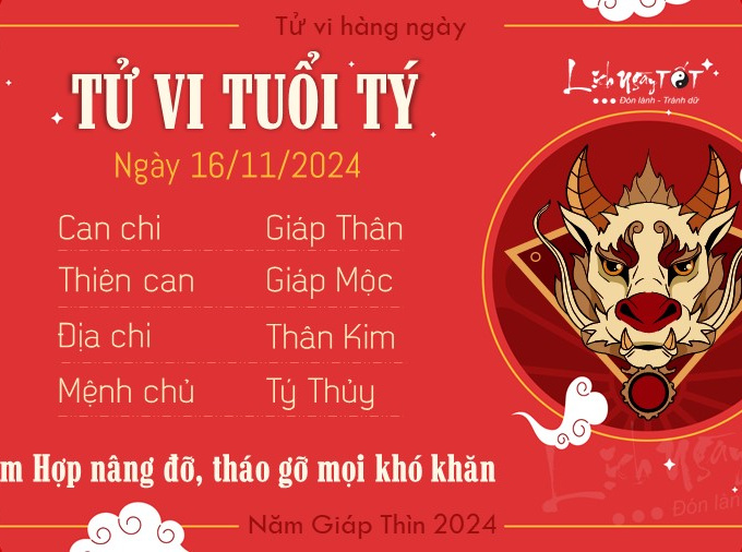 Tử vi thứ 7 ngày 16/11/2024 của 12 con giáp: Sửu vượng tài, Hợi nhiều khúc mắc