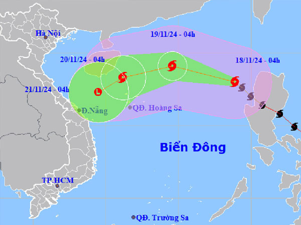 Bão số 9 hình thành, gặp không khí lạnh suy yếu trên biển Trung Trung Bộ