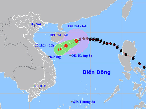 Bão số 9 giật cấp 10, suy yếu nhanh thành vùng áp thấp trong chiều mai