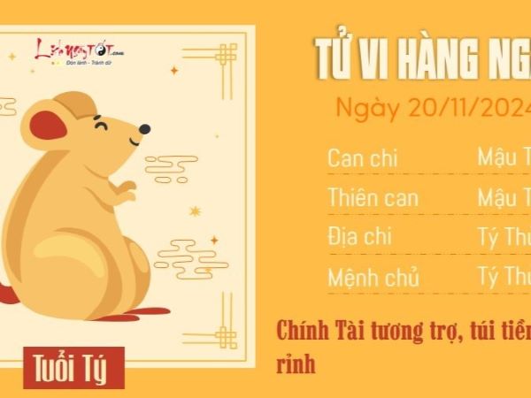 Tử vi 12 con giáp hôm nay - thứ 4 ngày 20/11/2024: Tý rủng rỉnh, Mùi cẩn thận bị lừa