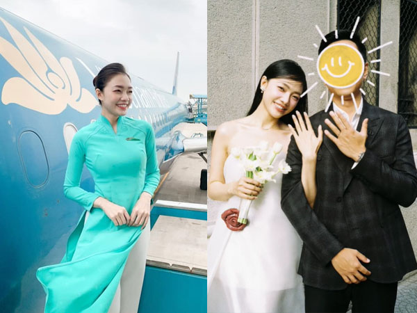 'Hoa khôi' của hãng Hàng không Quốc gia Việt Nam thông báo kết hôn, giấu kín diện mạo chú rể
