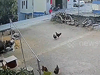 Bé trai suýt mất mạng khi xe điên lao lên vỉa hè